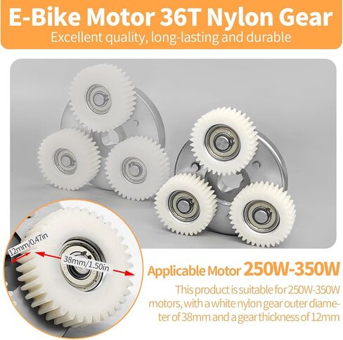 محرك دراجة كهربائية قابض داخلي مع تروس، 3 عجلات من النايلون، متطابقة مع محركات محور العجلة 250 وات/ 350 وات/ 500 وات، ملحقات الدراجات الكهربائية in Kuwait