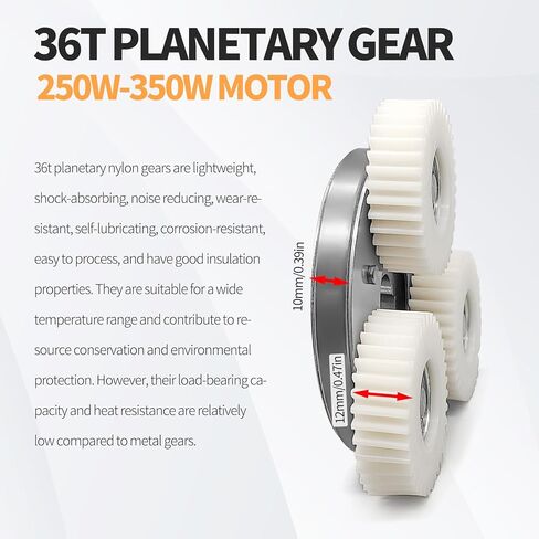 محرك دراجة كهربائية قابض داخلي مع تروس، 3 عجلات من النايلون، متطابقة مع محركات محور العجلة 250 وات/ 350 وات/ 500 وات، ملحقات الدراجات الكهربائية in Kuwait