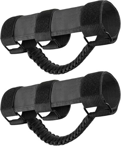 Heavy-Duty Roll Bar Grab Handles for Jepp Wrangler JK JL TJ & Gladiator 1996-2023 - No Drill Overhead Assist with Quick Release, for Off-Road & Easy Entry (4 Pack, Red) in Saudi Arabia