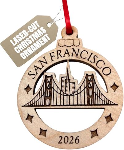 Las Vegas Christmas Ornament 2024 in Laser Cut Wood - Las Vegas Souvenirs and Gifts, Vegas Ornament - Comes in a Gift Box in Saudi Arabia