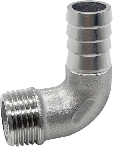 Stainless Steel 5/8" Hose Barb x 1/2" NPT Male 90 Degree Elbow Home Brew Pipe Fitting (Pack of 2) in Saudi Arabia