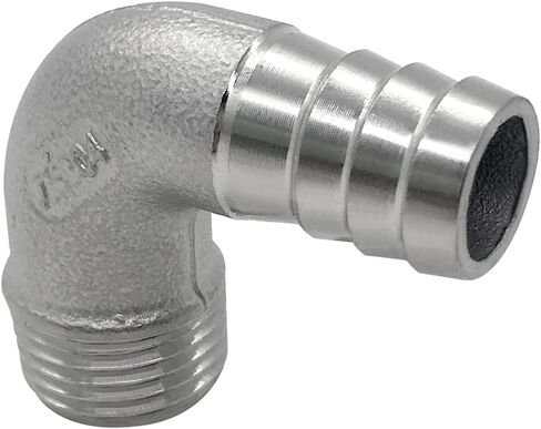 Stainless Steel 5/8" Hose Barb x 1/2" NPT Male 90 Degree Elbow Home Brew Pipe Fitting (Pack of 2) in Saudi Arabia