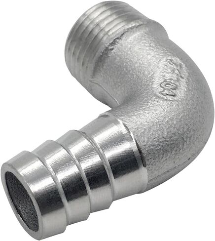 Stainless Steel 5/8" Hose Barb x 1/2" NPT Male 90 Degree Elbow Home Brew Pipe Fitting (Pack of 2) in Saudi Arabia