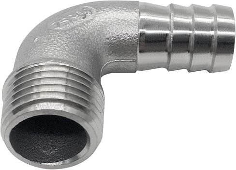 Stainless Steel 5/8" Hose Barb x 1/2" NPT Male 90 Degree Elbow Home Brew Pipe Fitting (Pack of 2) in Saudi Arabia