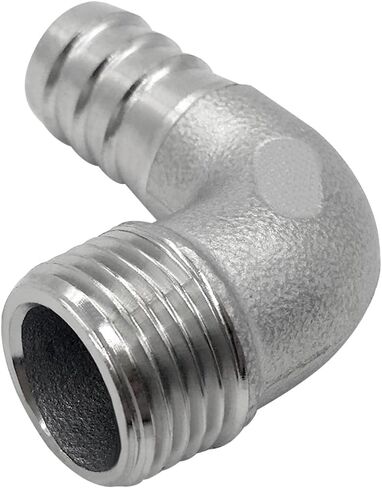 Stainless Steel 5/8" Hose Barb x 1/2" NPT Male 90 Degree Elbow Home Brew Pipe Fitting (Pack of 2) in Saudi Arabia