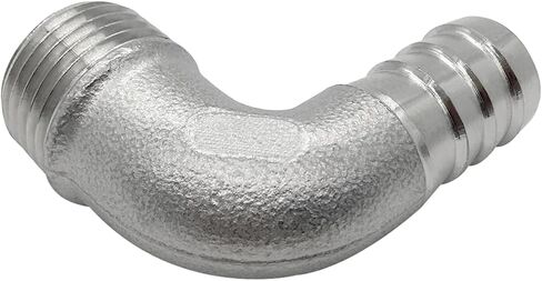 Stainless Steel 5/8" Hose Barb x 1/2" NPT Male 90 Degree Elbow Home Brew Pipe Fitting (Pack of 2) in Saudi Arabia