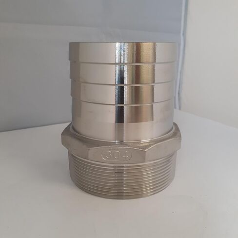 محول خرطوم سداسي من الفولاذ المقاوم للصدأ 304، قضيب خرطوم معرف 3 بوصة × ذكر NPT 3 بوصة، تركيب التعامل مع السوائل، أقصى ضغط 150 رطل لكل بوصة مربعة، معتمد من CE وISO9001 in Kuwait