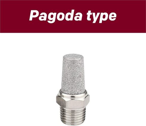 كاتم صوت من الفولاذ المقاوم للصدأ 304 بنهاية مسطحة ومدبب 1/8 1/4 3/8 1/2 بوصة 1 قطعة (نوع الباغودا) in Kuwait