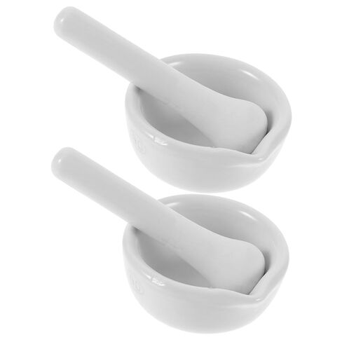Luxshiny 60mm Porcelain Mortar and Pestle Set Ceramic Grinding Bowl for Medicine and Garlic Laboratory Supplies Random Style in Saudi Arabia