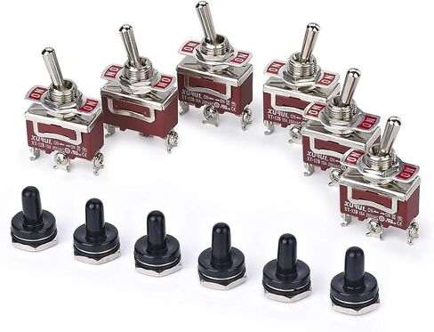 XURUI 6Pcs XT-11A SPST ON-Off Toggle Switch, 250VAC 15A, Quick Connect Terminal (XT-11A) in Kuwait