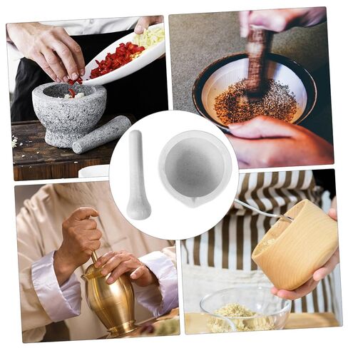 Luxshiny 60mm Porcelain Mortar and Pestle Set Ceramic Grinding Bowl for Medicine and Garlic Laboratory Supplies Random Style in Saudi Arabia