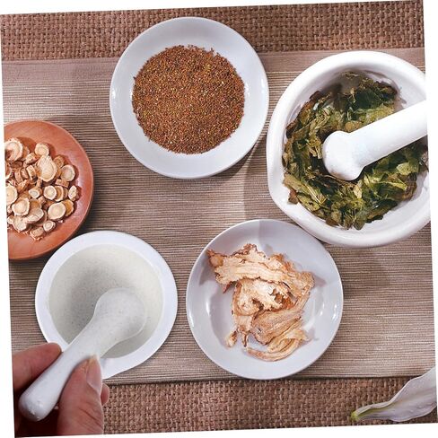 Luxshiny 60mm Porcelain Mortar and Pestle Set Ceramic Grinding Bowl for Medicine and Garlic Laboratory Supplies Random Style in Saudi Arabia