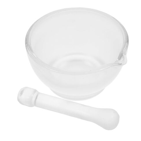 Mini Glass Mortar and Pestle Set 80ml Multifunctional Grinding Bowl for Spices and Medicines Lightweight Lab Equipment for Home and Kitchen Use in Saudi Arabia