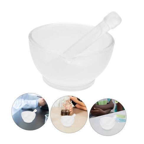 Mini Glass Mortar and Pestle Set 80ml Multifunctional Grinding Bowl for Spices and Medicines Lightweight Lab Equipment for Home and Kitchen Use in Saudi Arabia