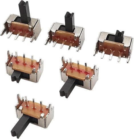 مفتاح منزلق 20/50/100 SK12D07VG SK12D07 مفتاح تبديل 3PIN PCB 1P2T مقبض منزلق مقبض جانبي مصغر عالي 2/3/4/5/6/7 مم مفتاح تبديل (ارتفاع 4 مم، 20 قطعة) in Kuwait
