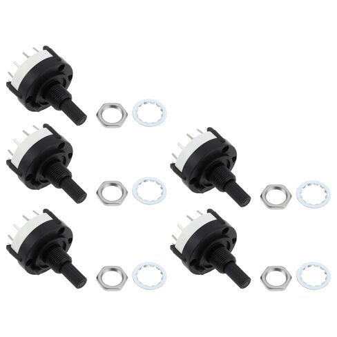OTOTEC 5 قطعة مفتاح دوار 26x38 مللي متر خطوة التبديل 0.3 A 125-250 فولت لتركيب PCB (2 القطب 6 طريقة) in Saudi Arabia