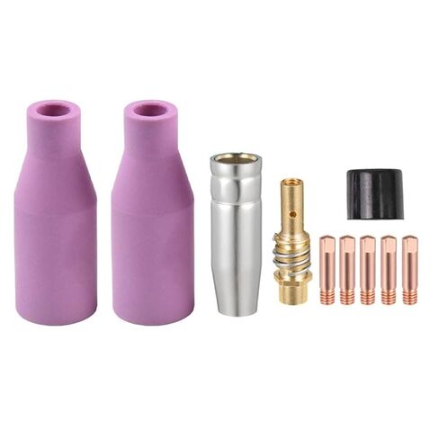 10 Pcs Welding Accessories Kit for 15AK MB-15 Burners 0.9mm Contact Tips Conical Gas Nozzle Ceramic Nozzles Diffuser Insulator in Saudi Arabia