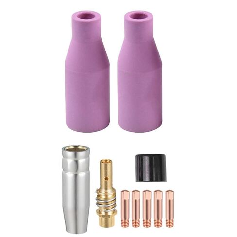 10 Pcs Welding Accessories Kit for 15AK MB-15 Burners 0.9mm Contact Tips Conical Gas Nozzle Ceramic Nozzles Diffuser Insulator in Saudi Arabia