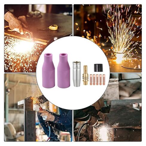 10 Pcs Welding Accessories Kit for 15AK MB-15 Burners 0.9mm Contact Tips Conical Gas Nozzle Ceramic Nozzles Diffuser Insulator in Saudi Arabia