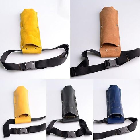Leather Welding Rod Bag Holder with Adjustable Belt Rivet-Reinforced Storage Container for Electrodes Heat-Resistant Double-Layer Cattle Accessory in Saudi Arabia