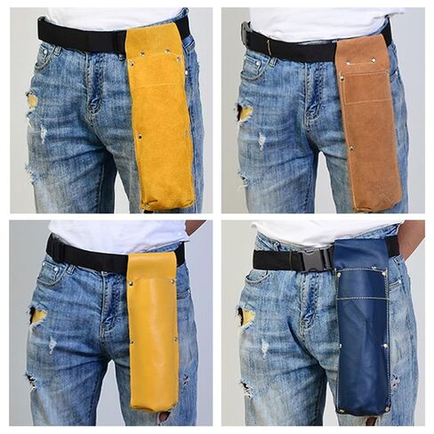 Leather Welding Rod Bag Holder with Adjustable Belt Rivet-Reinforced Storage Container for Electrodes Heat-Resistant Double-Layer Cattle Accessory in Saudi Arabia