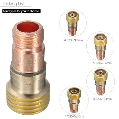 Forgelo Brass Collets Body Stubby Gas Lens Connector with Mesh for Tig WP-17/18/26 Torch Welding Accessories tig Welding Accessories in Saudi Arabia