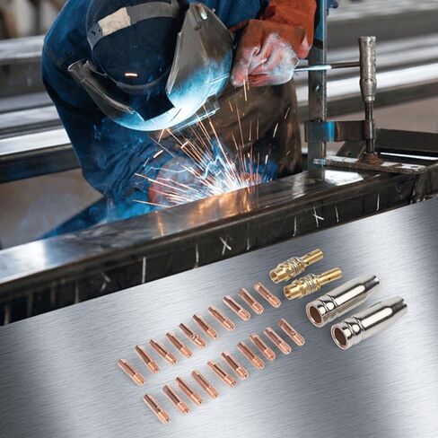 24PCS MIG Welding Accessory Set with 20 Contact Tips 0.6 .8 .9 1 2 mm Protective and Connecting Rods for AK15 MB-15 Torches in Saudi Arabia