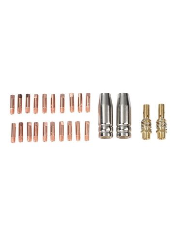 24PCS MIG Welding Accessory Set with 20 Contact Tips 0.6 .8 .9 1 2 mm Protective and Connecting Rods for AK15 MB-15 Torches in Saudi Arabia