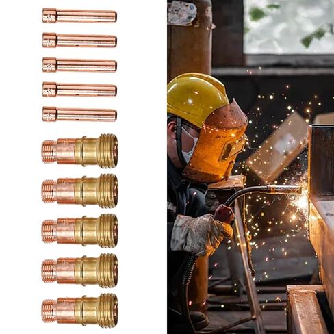 TIG كوليت ومجموعة عدسات الغاز قصيرة 10 قطعة 17GL332 10N24S ملحقات اللحام لـ DB SR WP 17 18 26 المجموعة الأساسية in Saudi Arabia