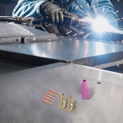 7PCS MIG Welding Contact Tips 0.8mm with Nozzles and Holder for 15AK MB15 Torch for MAG Accessories Kit in Saudi Arabia