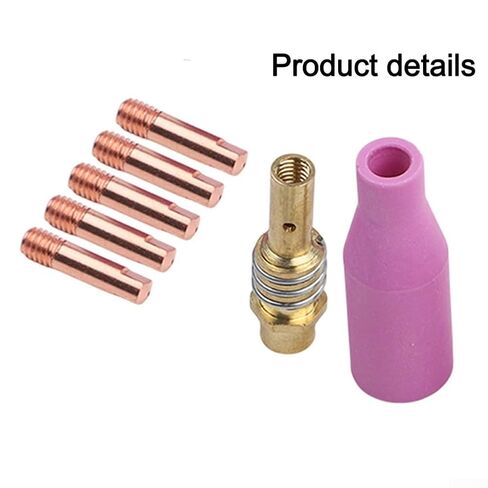 7PCS MIG Welding Contact Tips 0.8mm with Nozzles and Holder for 15AK MB15 Torch for MAG Accessories Kit in Saudi Arabia