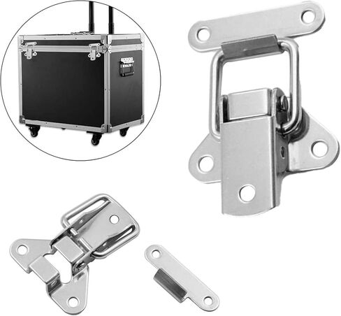 Latch Lock Stainless Steel Tension Lock Cap Cabinet Boxes Spring Loaded Latch Catch Furniture Hardware Toggle Hasp Duck-Mouth Buckle in Saudi Arabia