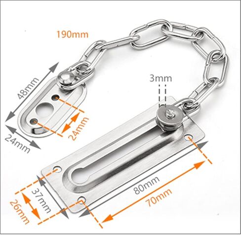 Door Chain Lock,Chain Safe Buckle,Latch Safety Limiter,Stainless Steel Anti-Theft Chain Door Link Buckle Room Hotel Hotel Security Door Chain Lock Household 2pcs in Saudi Arabia