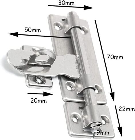 Slide Latch,Gate Bolt Lock,Bolt Sliding Door Lock, 4 Inch Hardware Door Lock Stainless Steel Barrel Bolt Latch Padlock Clasp Set Brushed for Locking Door Window Drawer Cupboard in Saudi Arabia