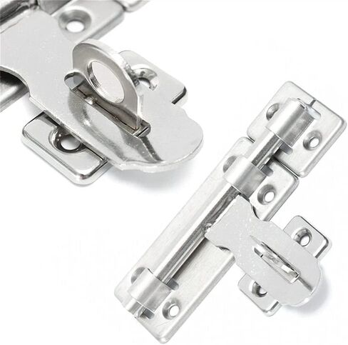 Slide Latch,Gate Bolt Lock,Bolt Sliding Door Lock, 4 Inch Hardware Door Lock Stainless Steel Barrel Bolt Latch Padlock Clasp Set Brushed for Locking Door Window Drawer Cupboard in Saudi Arabia