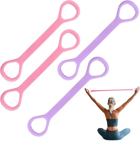 Figure 8 Resistance Bands with Handles, 4-Pack TPE Workout Bands for Women – Arm Back Shoulder Toner, Elastic Exercise Ropes for Home Gym Yoga Pilates Physical Therapy in Kuwait