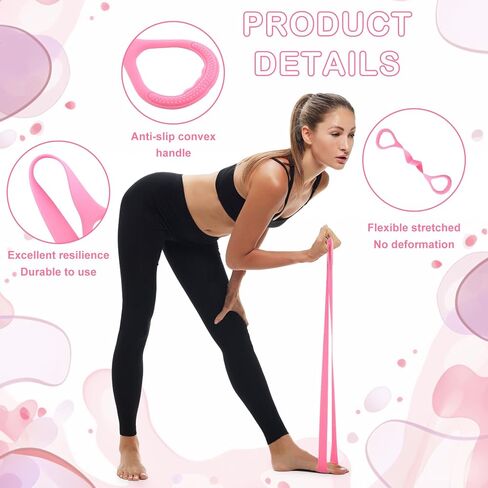 Figure 8 Resistance Bands with Handles, 4-Pack TPE Workout Bands for Women – Arm Back Shoulder Toner, Elastic Exercise Ropes for Home Gym Yoga Pilates Physical Therapy in Kuwait