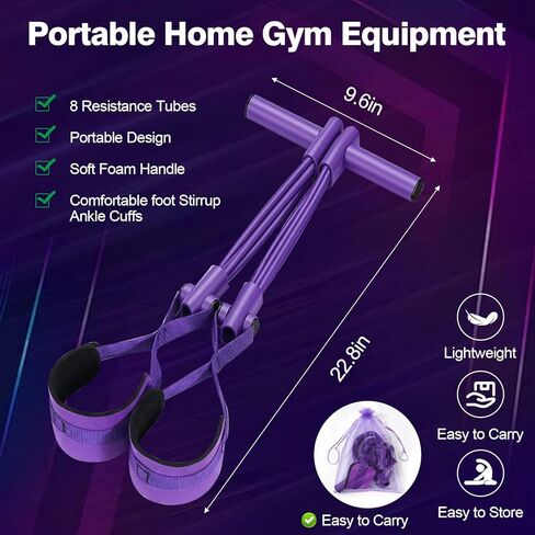 Resistance Bands with Handles, 8-Tube Multifunctional Exercise Bands for Full Body Workout, Strength Training Bands for Arms, Legs, Abs & Home Gym in Saudi Arabia