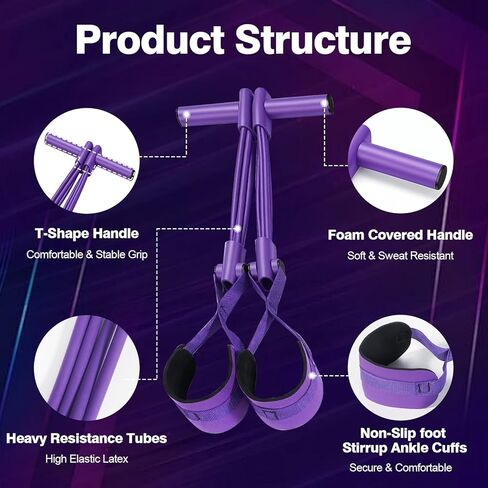 Resistance Bands with Handles, 8-Tube Multifunctional Exercise Bands for Full Body Workout, Strength Training Bands for Arms, Legs, Abs & Home Gym in Saudi Arabia