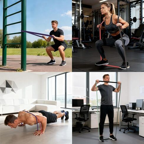 Pull Up Bands, Resistance Bands, Pull Up Assistance Bands Set for Men & Women, Exercise Bands for Working Out, Body Stretching, Physical Therapy, Muscle Training at Home, Gym in Kuwait