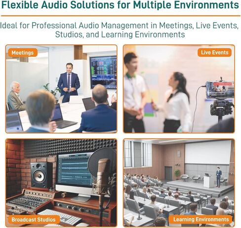 Dante Audio 4 Channel Analog Audio Network Interface Box, Four 3-Pin XLR inputs, PoE, Aluminum Housing, TAA Compliant (MSQ-3900D) in Saudi Arabia