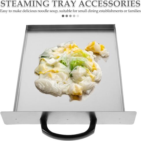 صينية تبخير الأرز والمعكرونة المصنوعة من الفولاذ المقاوم للصدأ من جارنيك مع مقبض بلاستيكي، جهاز بخار محمول لطهي فطائر الأرز والمعكرونة وخفيف الوزن ملحق مطبخ آسيوي in Saudi Arabia