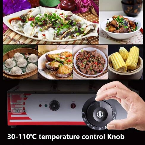 Commercial 4-Hole Food Steamer, Food Warmer 30-110℃, Stainless Steel Steamed Bun Machine for Restaurant/Store/Home in Saudi Arabia