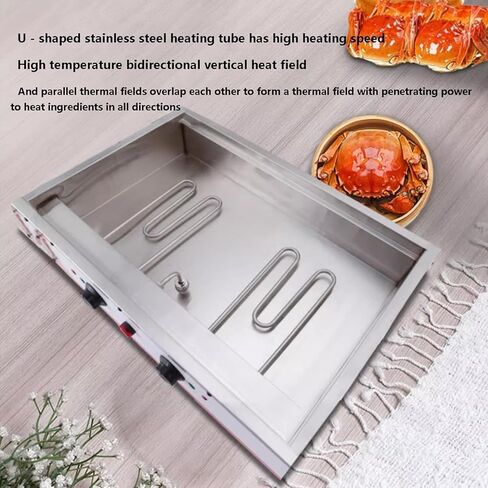 Commercial 4-Hole Food Steamer, Food Warmer 30-110℃, Stainless Steel Steamed Bun Machine for Restaurant/Store/Home in Saudi Arabia