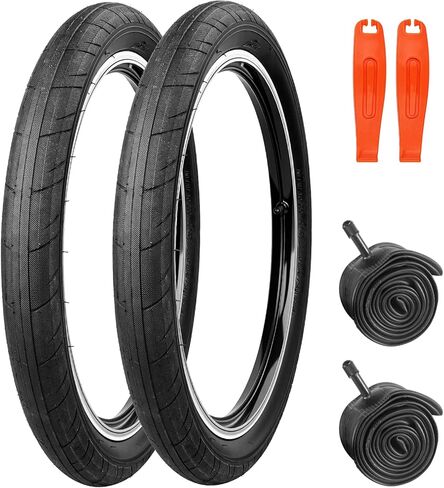 WEEROCK 20 Inch BMX Tire, 20 x 2.4 (64-406) Bike Tires, 2 Pack Folding Bead Replacement Tyre with Inner Tubes for 20" Bicycles, MTB, Mountain Bike, BMX, Dirt Jumper, Black/Blue Camouflage in Saudi Arabia