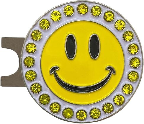 Giggle Golf Bling Golf Ball Marker with A Standard Magnetic Hat Clip | Great Gift for Women (Happy Face) in Saudi Arabia