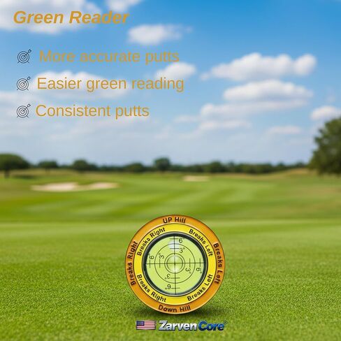 Golf Ball Marker and Golf Green Reader, 2 in 1 Pizza-Shaped Playful Funny & Original Design, Premium Quality Golf Accessories for Men, Golf Gifts for Men & Women's Golf Gifts. in Saudi Arabia