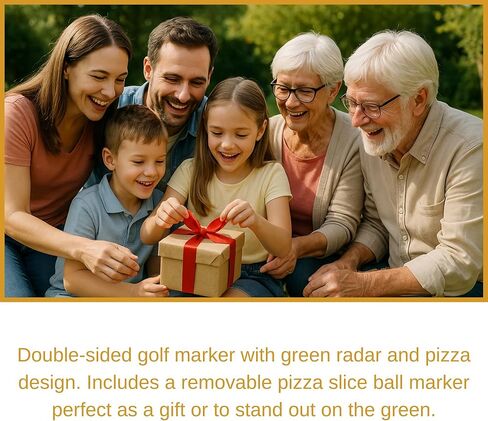 Golf Ball Marker and Golf Green Reader, 2 in 1 Pizza-Shaped Playful Funny & Original Design, Premium Quality Golf Accessories for Men, Golf Gifts for Men & Women's Golf Gifts. in Saudi Arabia