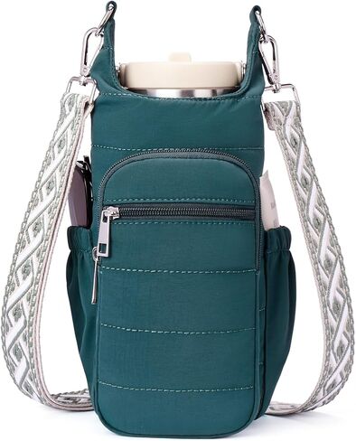 Water Bottle Bag 40 oz Crossbody Bag Insulated Carrier Purse Holder for Walking Hiking with Adjustable Strap in Saudi Arabia