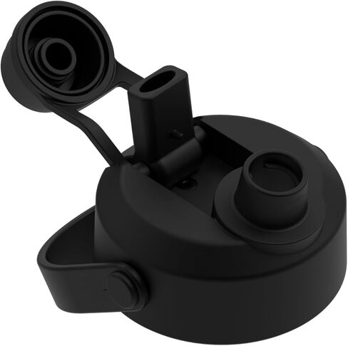 Manna Ranger Dual Lid Replacement - 2-in-1 Leak-Proof Lid with Flip-Up Straw and Chugger Spout - Includes Straw - Black in Kuwait